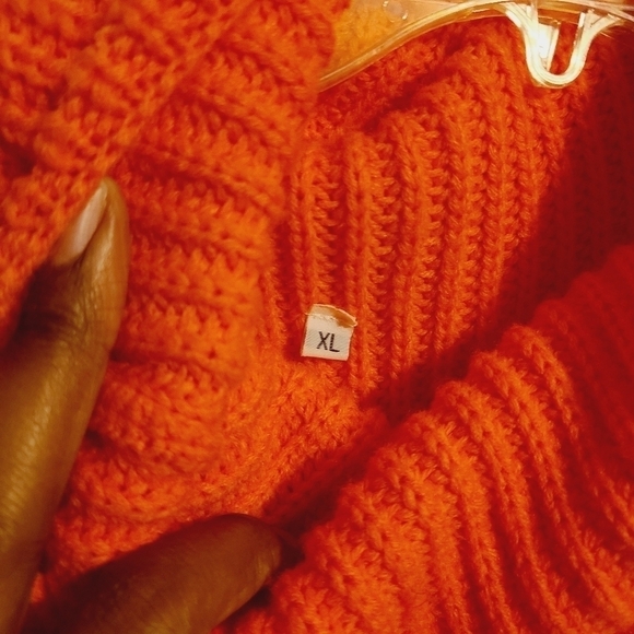Unbranded | Women's Orange Ribbed Turtleneck Sweater (Size XL) - Picture 2 of 11